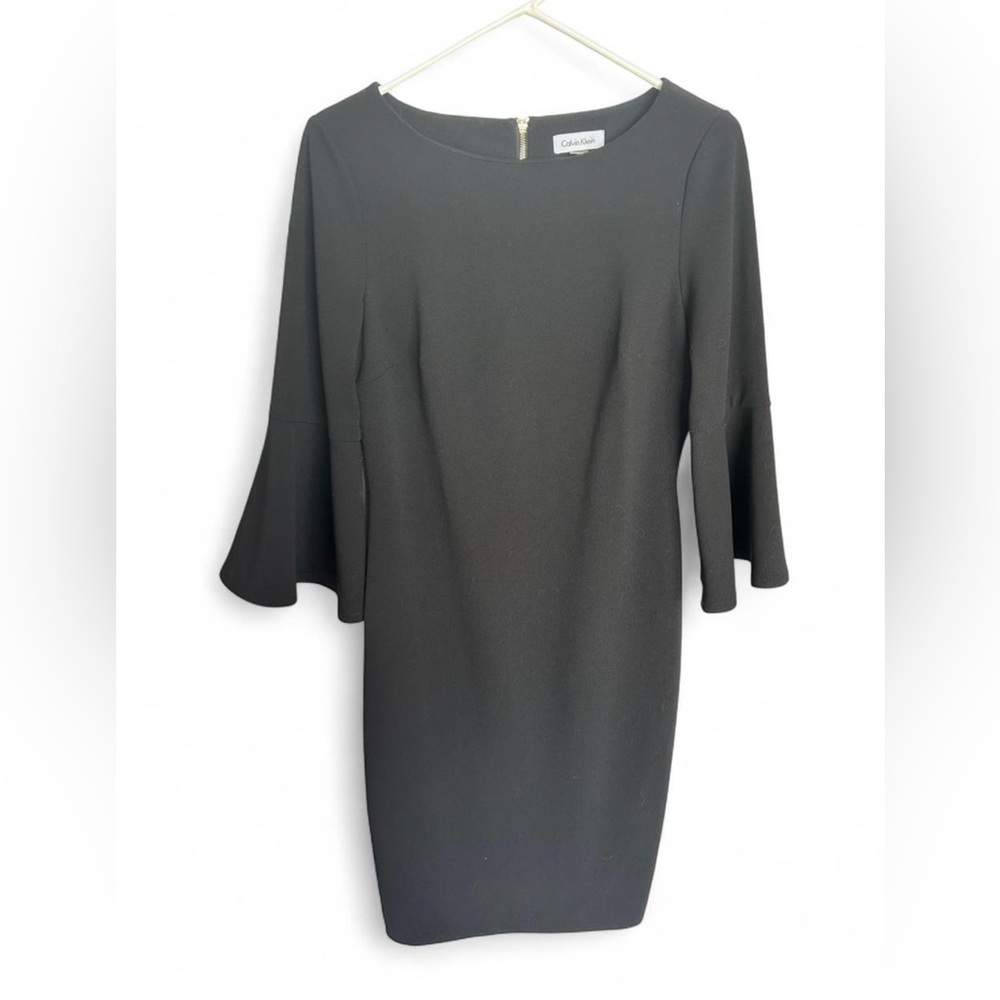 Calvin Klein Elegant Black Long Sleeve Dress